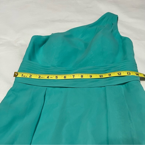 Azazie Aqua One Shoulder Maxi Dress Size C - Custome - Picture 4 of 14
